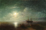 Купить репродукцию картины: Морской пейзаж в лунном свете