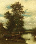 Пейзаж: Дуб около пруда