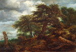 ₴ Репродукция пейзаж от 223 грн.: Лесной холм с путешественником и двумя пнями деревьев