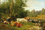 ₴ Репродукция пейзаж от 223 грн.: Пейзаж с крупным рогатым скотом