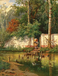Купить картину пейзаж известного художникаот 195 грн: Около пруда