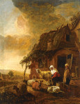 Пейзаж: Пастушка возле фермерского дома