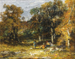 Купить картину пейзаж художника от 189 грн: Охотники в лесу