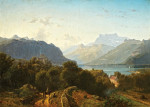 ₴ Картина пейзаж художника от 194 грн.: Вид на Женевское озеро