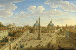 ₴ Репродукция городской пейзаж от 211 грн.: Рим, вид площади дель Пополо