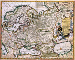 Древние карты мира: Малаяй Азия с Норвегией, Швецией, Данией, Лапландией, Польшей, Турцией, Россией и Московским княжеством