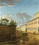 Городской пейхзаж: Вид дворца Альбани, на четыре фонтана