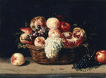 Купить от 126 грн. картину натюрморт: Гранат, персики и виноград
