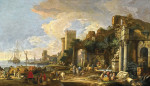 ₴ Репродукция городской пейзаж от 193 грн.: Каприччио с середнеземноморским портом