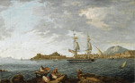 Морской пейзаж: Корабль Ост-Индийской компании и другие суда заходят в гавань Корфу