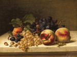 Купить от 126 грн. картину натюрморт: Персики, виноград и орехи