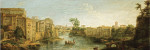 ₴ Репродукция городской пейзаж от 298 грн.: Рим, Вид на реку Тибр и Мост Сикста