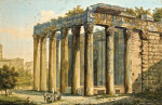 ₴ Репродукция городской пейзаж от 211 грн.: Вид храма Антонина и Фаустины в Риме
