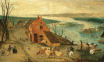 Купить картину пейзаж: Аллегория осени, наводнение с крестьянами, спасающими скот