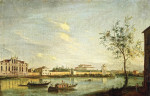 Городской пейзаж: Падуя, смотря на восток через реку Брента в направлении виллы Капелло и виллы Пизани и их садов
