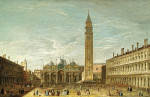 ₴ Репродукция городской пейзаж от 211 грн.: Венеция, вид на площадь Сан Марко и базилику