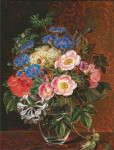 ₴ Репродукция натюрморт от 252 грн.: Букет цветов в стеклянной вазе