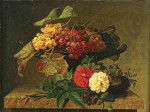 ₴ Репродукция натюрморт от 241 грн.: Цветы и фрукты в вазе