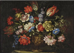 Купить картину натюрморт: Цветы в скульптурной вазе
