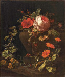 Купить картину натюрморт: Цветы возле балюстрады