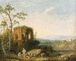 ₴ Картина пейзаж художника від 214 грн.: Італійський пейзаж, вид храму Венери на Байї
