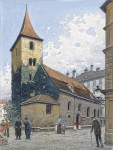 Купить картину городской пейзаж: Городская церковь