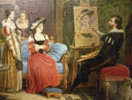 Картина бытовой жанр художника от 212 грн.: Рубенс рисует даму в шляпе в павильоне сада