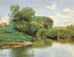 Купить картину пейзаж: Лодка на реке