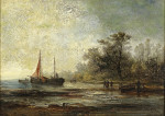 Купить картину пейзаж: Лодки на берегу озера