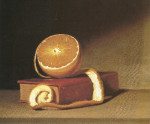 ₴ Картина натюрморт художника от 220 грн.: Апельсин и книга