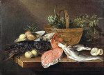 Купить от 159 грн. картину натюрморт: Омар, рыба и другие объекты