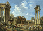 ₴ Картина городской пейзаж художника от 229 грн.: Кампо Ваччино с храмом Юпитера, аркой Титуса, Колизеем, базиликой Максенция и храмом Конкорда