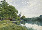 Купить картину пейзаж: Церковь Всех Святых, Сент-Айвс, от реки Аус