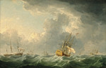 Купить картину морской пейзаж: Английские корабли, идущие впереди шторма