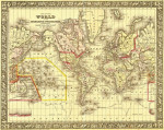 ₴ Древние карты высокого разрешения от 253 грн.: Карта мира по проекции Меркатора