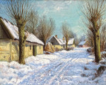 Купить картину пейзаж: Зимой в деревне