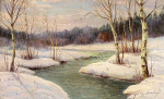 Купить картину пейзаж: Зимняя лесная река