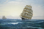 Купить картину морской пейзаж: Восход солнца, "Слава морей" в канале Святого Георгия, направляющийся в Ливерпуль