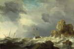 Купить картину морской пейзаж: Корабли в шторм