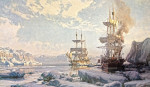 Купить картину морской пейзаж: Китобойное судно в Арктике