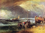 ⚓Репродукция морской пейзаж от 317 грн.: Береговая сцена с рыбаками, перевозящими лодку на берег