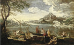 ₴ Картина пейзаж художника от 158 грн.: Ведута побережья с фигурами и солдатом