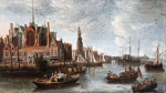 ₴ Репродукция городской пейзаж от 187 грн.: Вид на Нью-Керк в Амстердаме