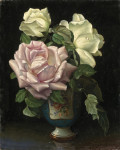 ₴ Репродукция натюрморт от 198 грн.: Розы в голубой вазе