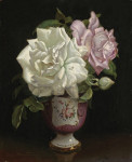 ₴ Репродукция натюрморт от 198 грн.: Розы в розовой вазе