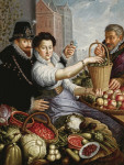 ₴ Репродукция бытовой жанр от 252 грн.: Портрет аристократической пары как продавцов овощей