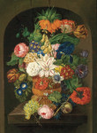₴ Репродукция натюрморт от 200 грн.: Два натюрморта цветов с виноградом и птичьим гнездом