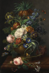 ₴ Репродукция натюрморт от 217 грн.: Цветы в урне на мраморном выступе