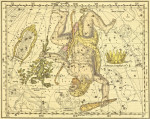 Древние карты в высоком разрешении: Небесный атлас, созвездия Северная Корона, Геркулес и Цербер, Лира