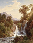 ₴ Репродукция картины пейзаж от 146 грн: Рыболовы у водопада